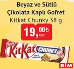NESTLE KİTKAT CHUNKY BEYAZ VE SÜTLÜ ÇİKOLATA KAPLI GOFRET 38 G